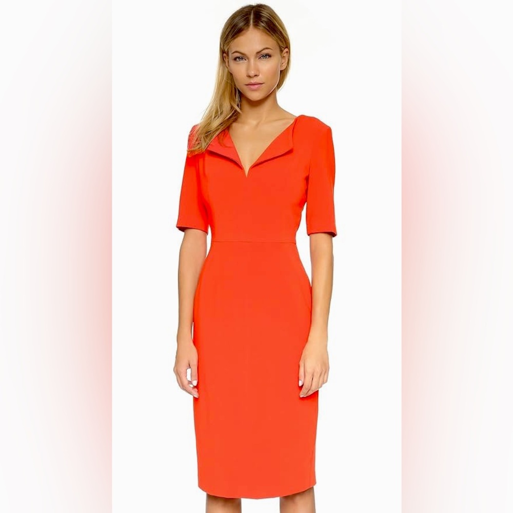 NWT Black Halo Pescara Sheath Midi Dress in Burnt Rose / Red Sz 2